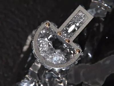 Rings earring modern 3D model