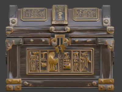 Ancient Egyptian Treasure Chest Low-poly 3D model purchase