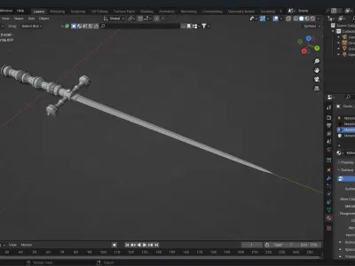 Golden looking  Stilleto 3D model