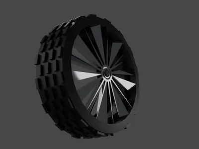 Low Poly Car Wheel Low-poly 3D model