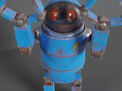 Cute Rusty Robot Low-poly 3D model
