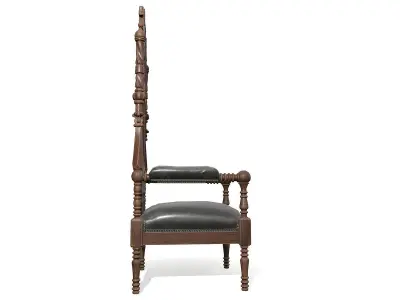 Gothic chair Low-poly 3D model