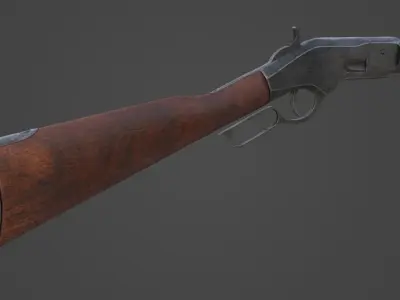Winchester Rifle - Gameready Asset Low-poly 3D model