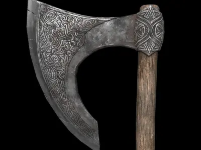 Viking Axe Low-poly 3D model 30