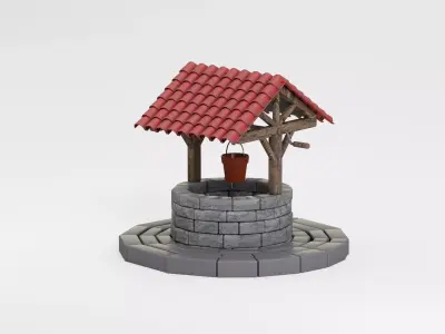 Water well Low-poly 3D model buy