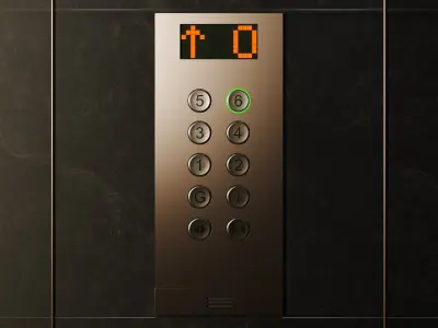 Lift Elevator with Animated Buttons 3D model