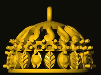 jumka golden crown 3D print model