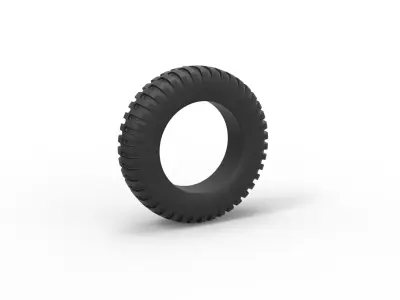 Military tire Scale 1 to 10 3D print model