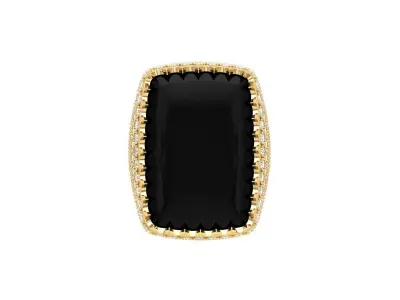 Cushion Art Deco Ring 3D print model 4