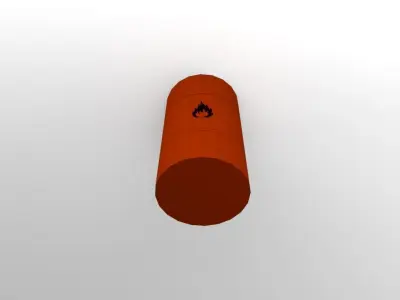 Flammable Barrel  Free low-poly 3D model