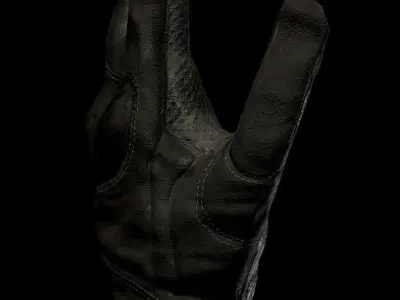 Black Military Tactical Glove Low-poly 3D model Low-poly 3D model