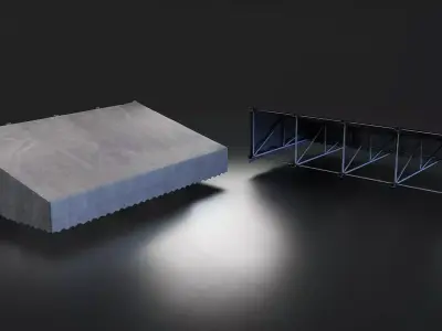 Industrial Retractable Awning 3D Model Low-poly 3D model