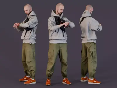 Time Keeper - Urban Man Adjusting Watch 3D model