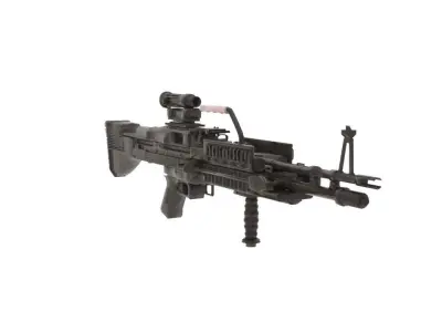 Machine Gun Low-poly 3D model shop