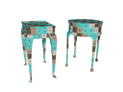 Vintage Tables Set 3D model