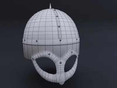 Viking helmet from Gjermundby Game ready model Low-poly 3D model
