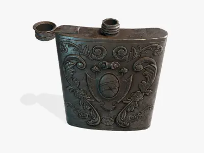 Antique Silver flask Low-poly 3D model