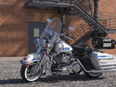 NYPD Motorcycle is Parked  purchase 3D model