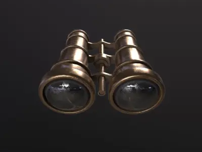 Old Binoculars 3D Model Low-poly 3D model