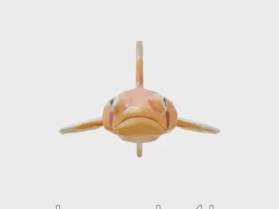 Sea Angel Model with Translucent Wing Design Low-poly 3D model