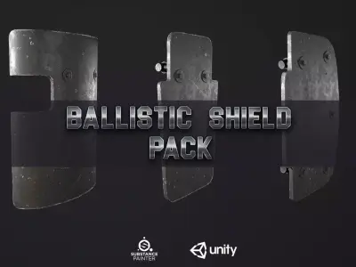 Ballistic Shield Pack PBR Low-poly 3D model