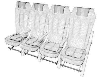 Airplane-Seats seats in airplane 3D model