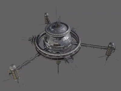 Space Station Low Poly Low-poly 3D model purchase