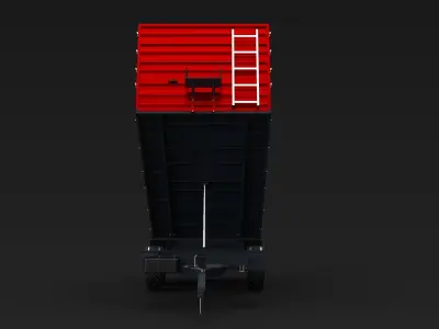 TRACTOR TRAILER Low-poly 3D model