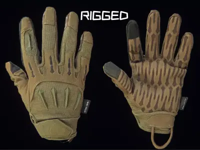 Tactical Sensor Gloves rigged Low-poly 3D model