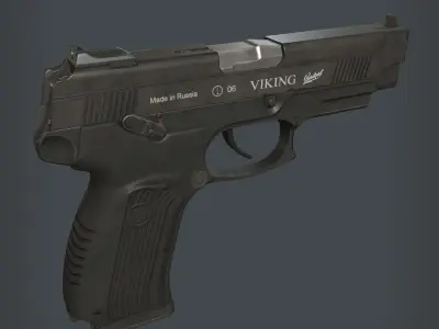 MP446 Viking Low-poly 3D model