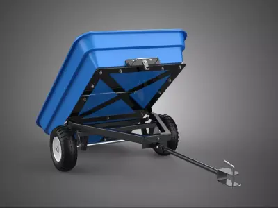 TIPPING TILT POLY DECK TOW DUMP TRAILER CARGO CART WAGON GARDEN 3D model