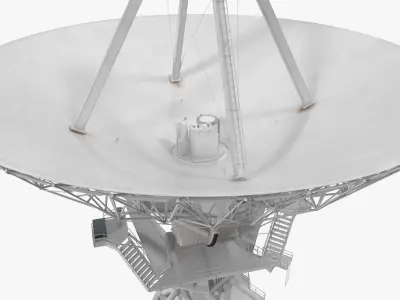 Big Parabolic Satellite Dish 3D model