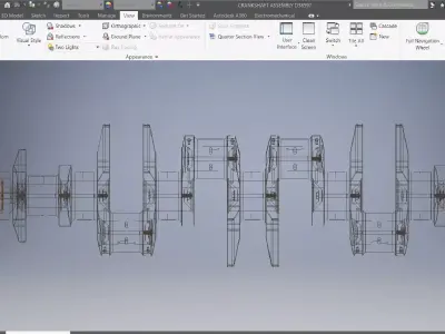 Engine Crankshaft Assembly 3D Model 3D model