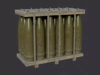 Chemical Missile Rack Stack Low-poly 3D model