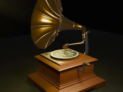 old vintage gramaphone 3D model
