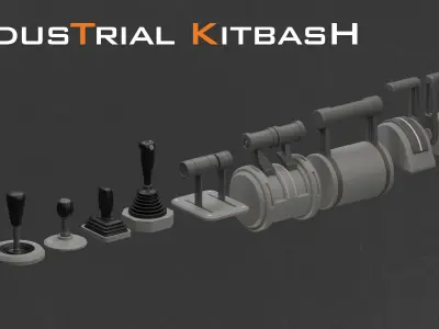 Industrial Kitbash-V3- Control panel details 3D model