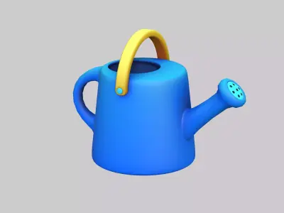 Watering Can Cartoon Low-poly 3D model