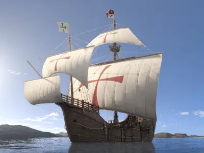 This 3D Santa Maria 1495  includes a fully detailed interior 3D model
