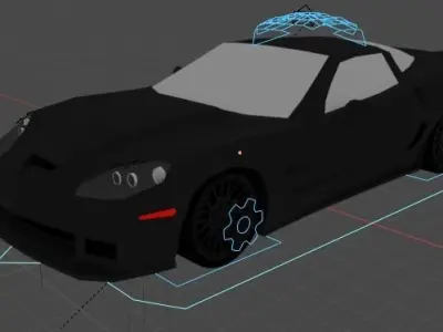 LOWPOLY CHEVROLET CORVETTE ZR1  Low-poly 3D model