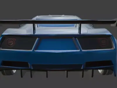 Racing car low poly Low-poly 3D model