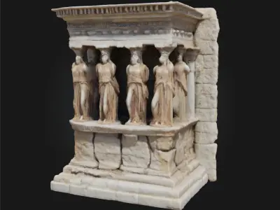 Caryatid Porch Replica  Grace and Strength in Stone 3D model