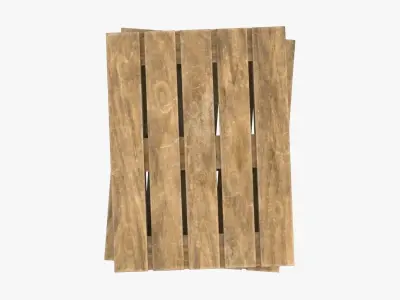 4K Wooden Shelves Pallet Rack Low-poly 3D model