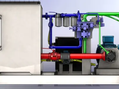 Hydraulic Power Unit Free 3D model