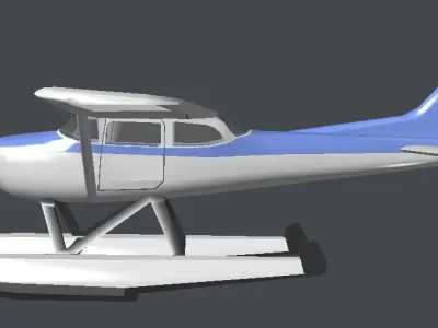 Seaplane plane Low-poly 3D model