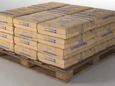 Cement Bag Low-poly 3D model