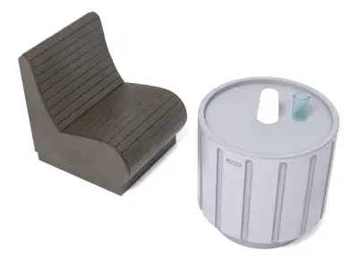 Cantina Chair and Table 1-18 Scale Kenner Hasbro 3D print model