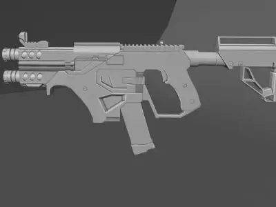 Scific Wepon Low-poly 3D model