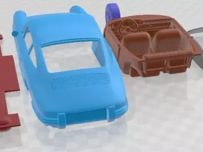 Porsche 901 Coupe 1964 Printable Car  3D print model
