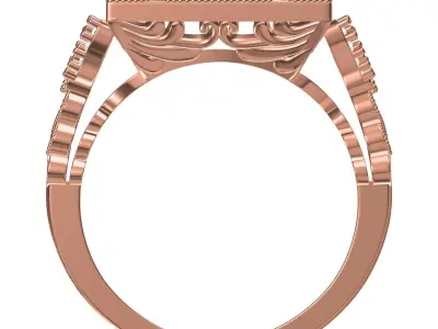 Antique Art Deco Engagement Ring 02 3D print model