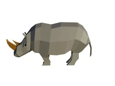 Low Poly Rhino Free low-poly 3D model